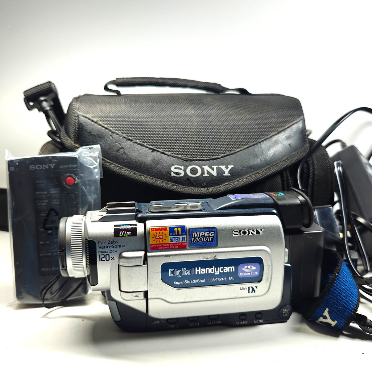Sony Handycam DCR-TRV17E Camcorder MiniDV 120x NightShot Video Cam, Charger, Bag - Native Sole Cameras