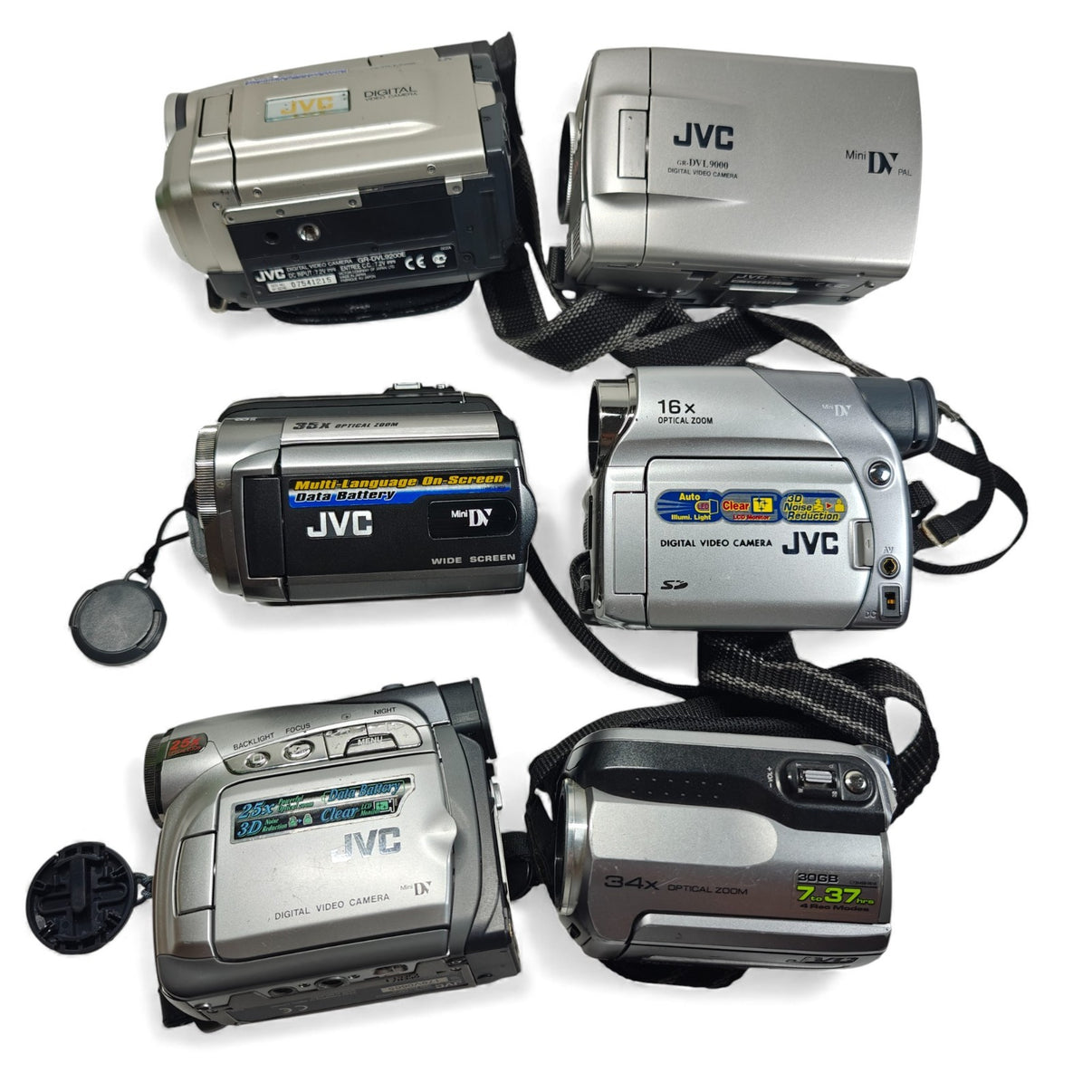 6x JVC Digital MiniDV / HDD Camcorders Job Lot MG130 D824 D73 D240 DVL9000 9200 - Native Sole Cameras