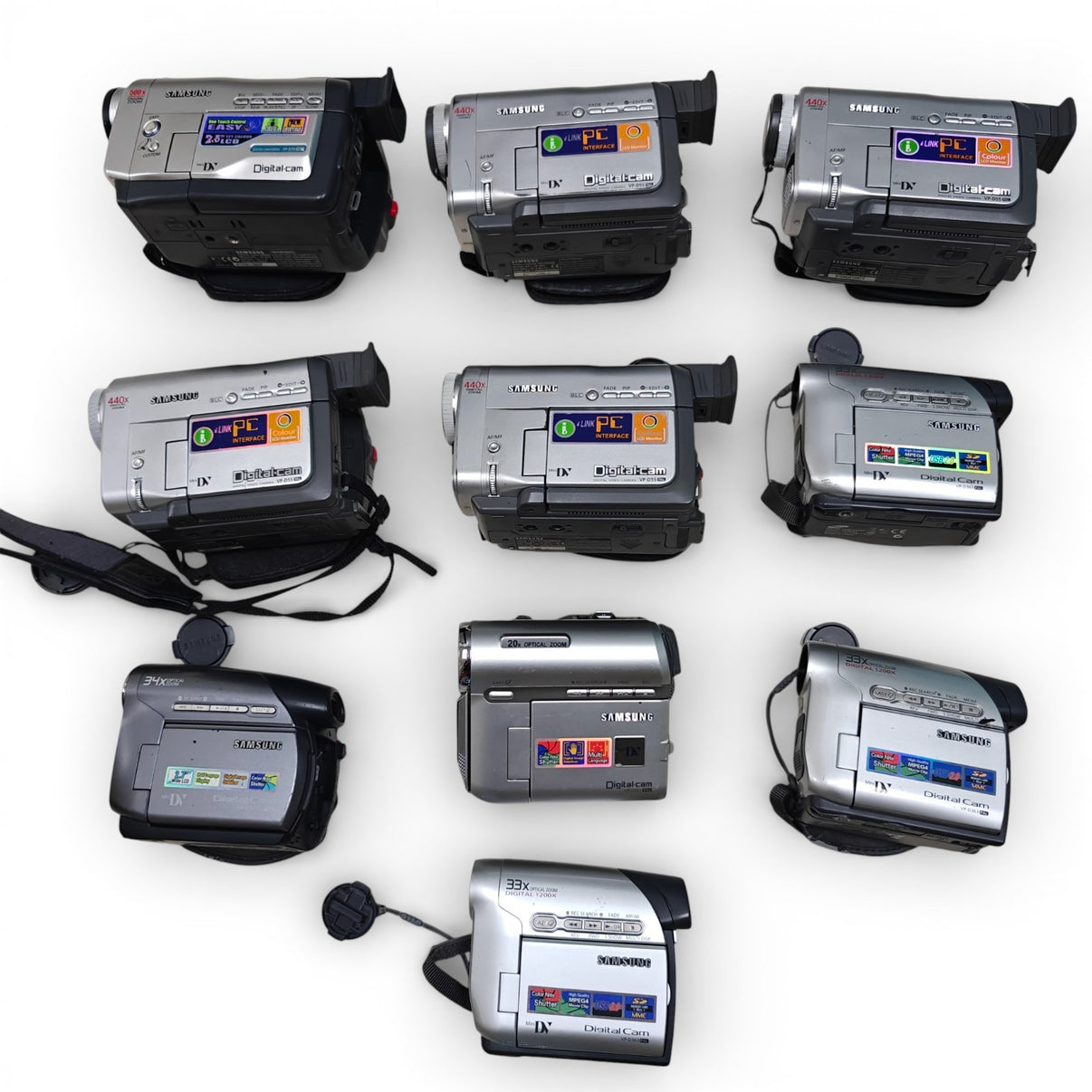 10x Samsung Digital Video Cameras Camcorders Job Lot - VP-D351 VP-D363 VP-D55 - Native Sole Cameras