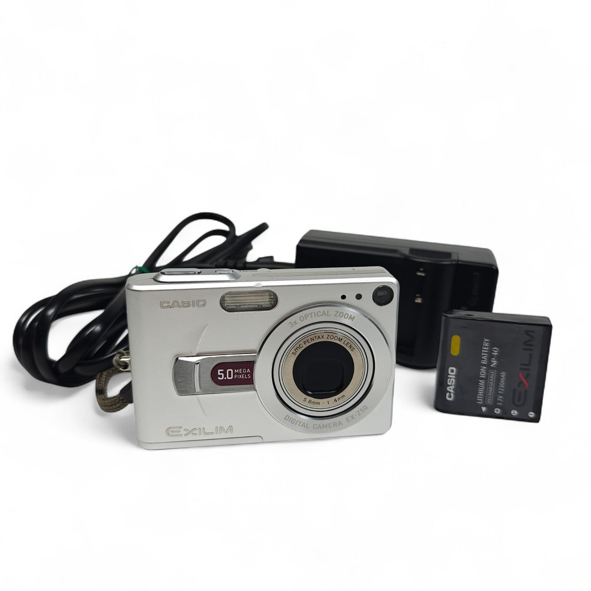 Casio Exilim EX-Z50 Digital Camera 5MP Silver Retro Digicam + Charger - Native Sole Cameras