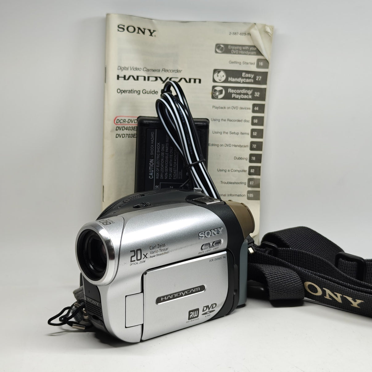 Sony Handycam DCR-DVD92E DVD RW Camcorder 20x Zoom NightShot + Charger & Manual - Native Sole Cameras
