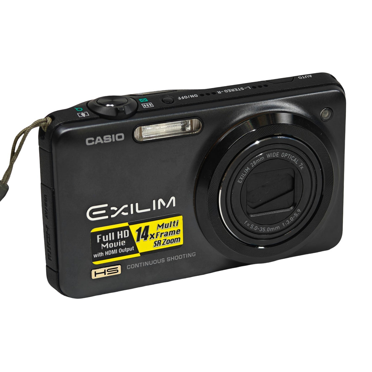 Casio Exilim EX-ZR10 12.1MP Digital Camera Black 7x Zoom Full HD CMOS + Charger - Native Sole Cameras