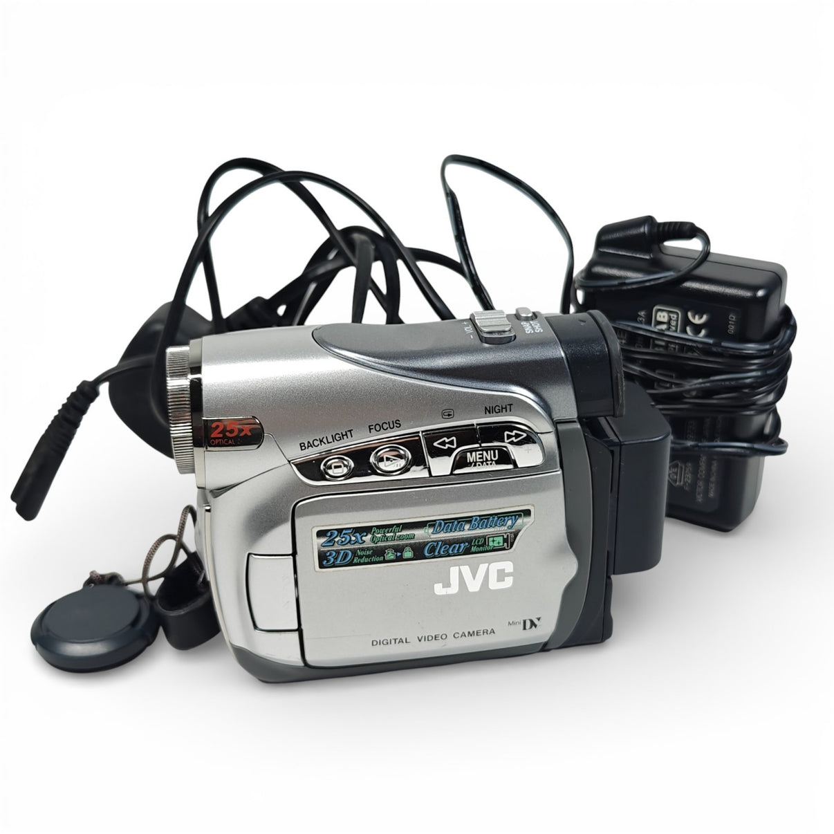 JVC GR-D240 Handheld MiniDV Camcorder Silver 25x Optical Zoom + Charger - Native Sole Cameras
