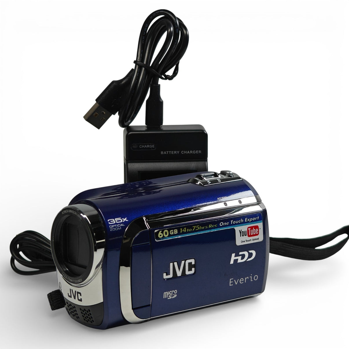 JVC Everio GZ-MG630 Camcorder Blue 60GB HDD Digital Video Camera + Charger - Native Sole Cameras