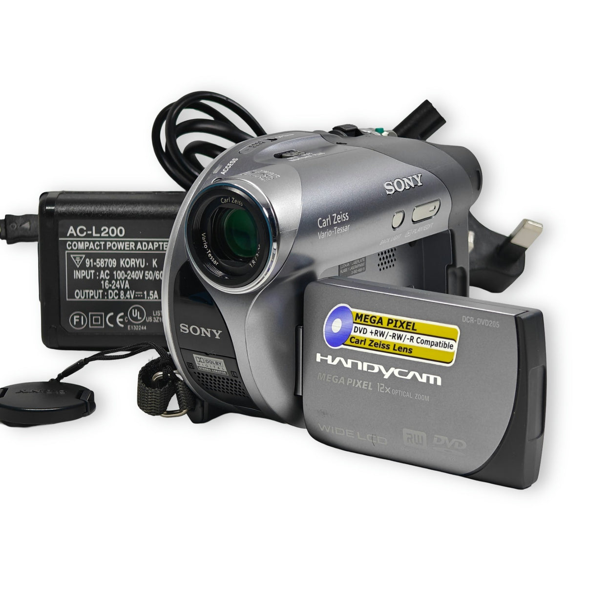 Sony Handycam DCR-DVD205E DVD RW Camcorder Silver NightShot 12x Zoom + Charger - Native Sole Cameras