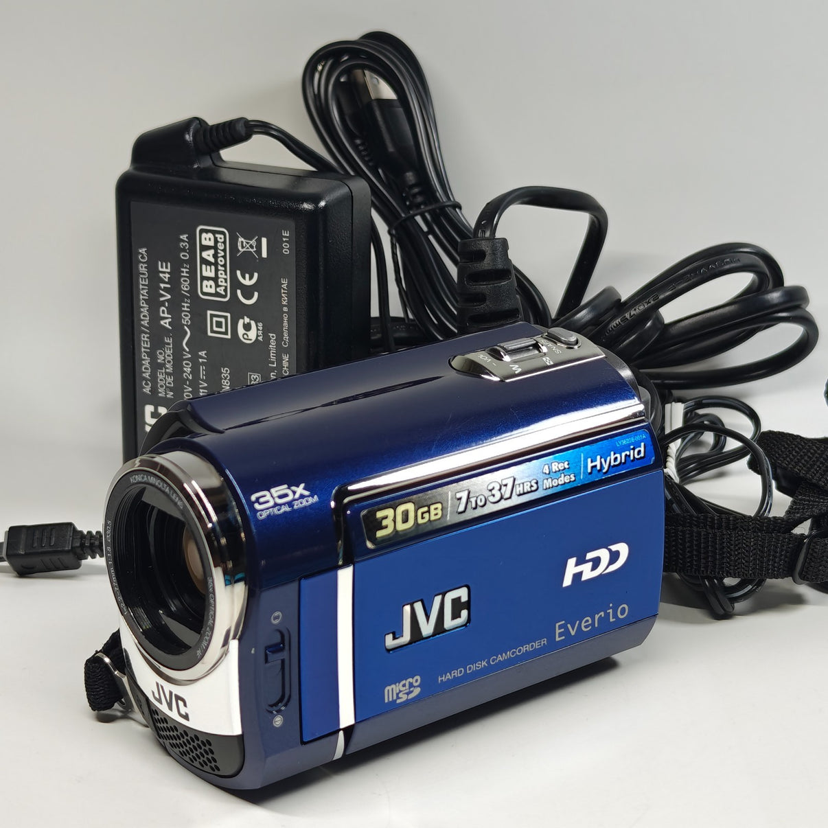 JVC Everio GZ-MG330 Camcorder 30GB HDD Blue Digital Video Camera + Charger - Native Sole Cameras