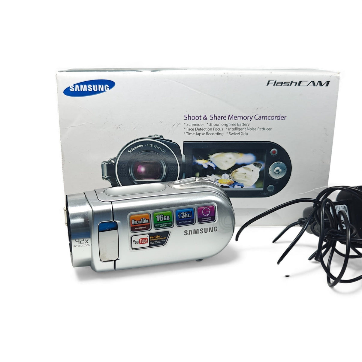 Samsung SMX-F34SP/XEU Camcorder Silver 16GB 42x Zoom Digital Video Camera Boxed - Native Sole Cameras