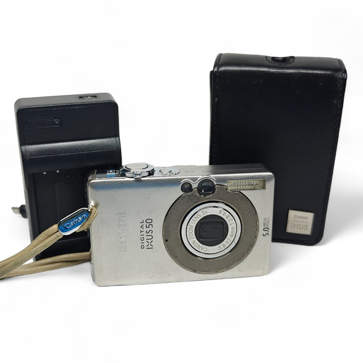 Canon IXUS 50 5.0MP Digital Camera Retro Digicam, Charger, Case, USB - Native Sole Cameras