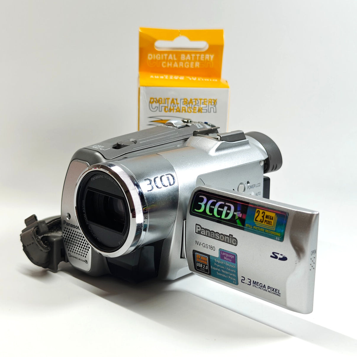Panasonic NV-GS180 Camcorder (Silver) 2.3MP 3CCD 2.5" LCD Video Camera + Charger.