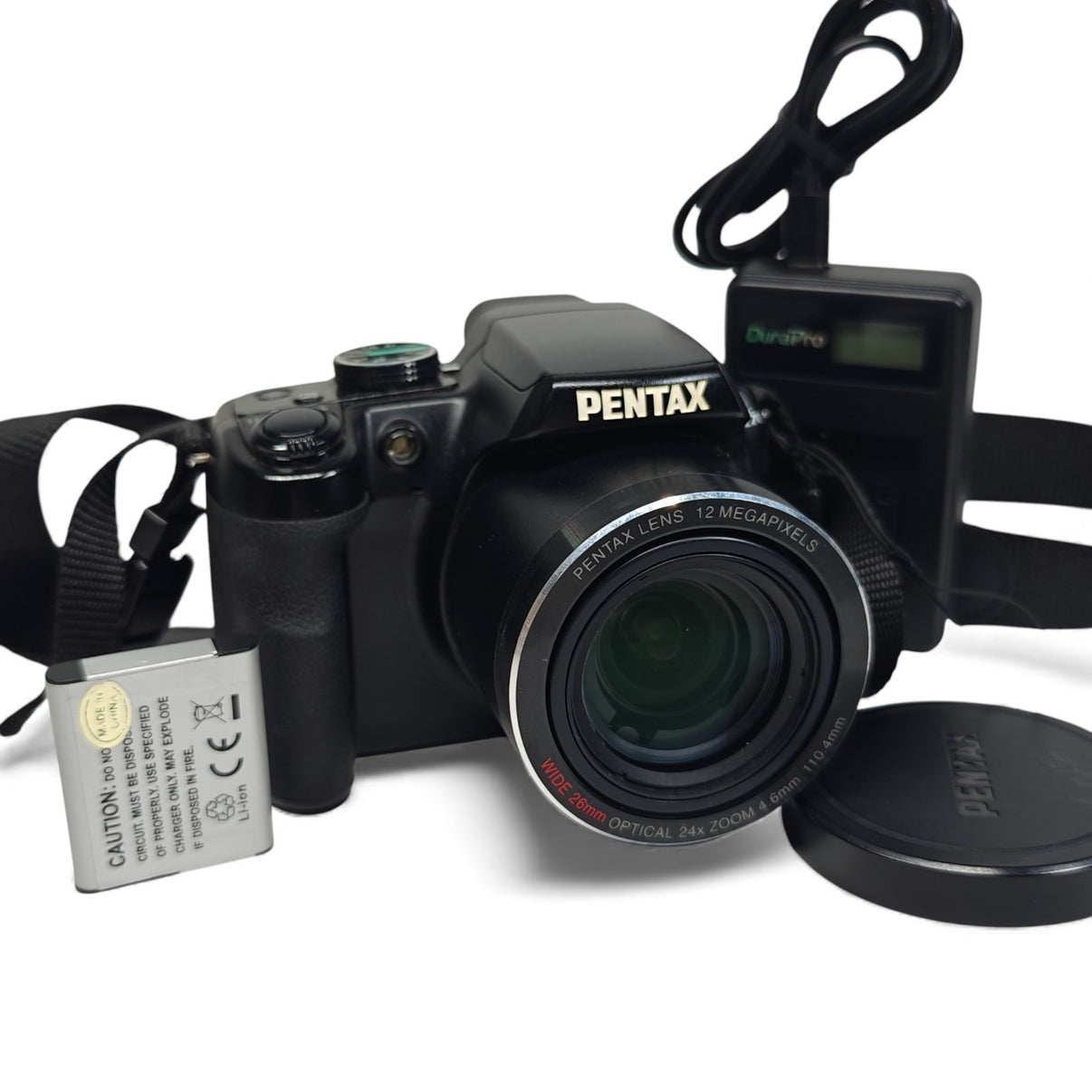 Pentax X70 Digital Bridge Camera 12MP 24x Zoom Black + Charger - Native Sole Cameras