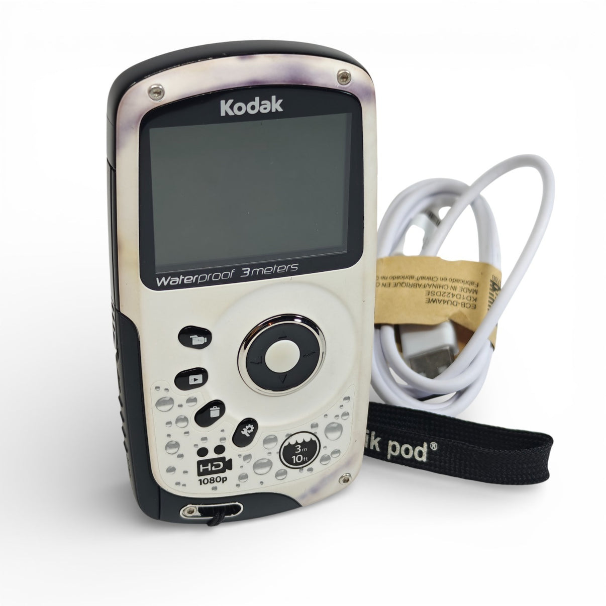 Kodak Playsport Zx3 Camcorder White 5MP CMOS HD Waterproof Compact Video Camera - Native Sole Cameras