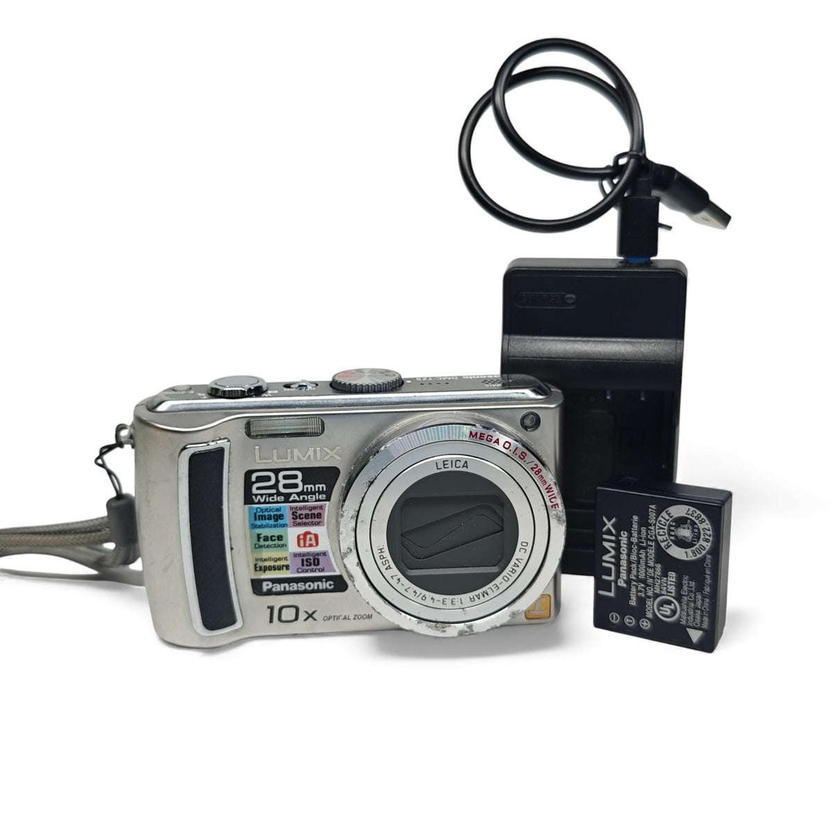 Panasonic LUMIX DMC-TZ5 9.1MP Digital Camera Silver Leica Lens + Charger - Native Sole Cameras