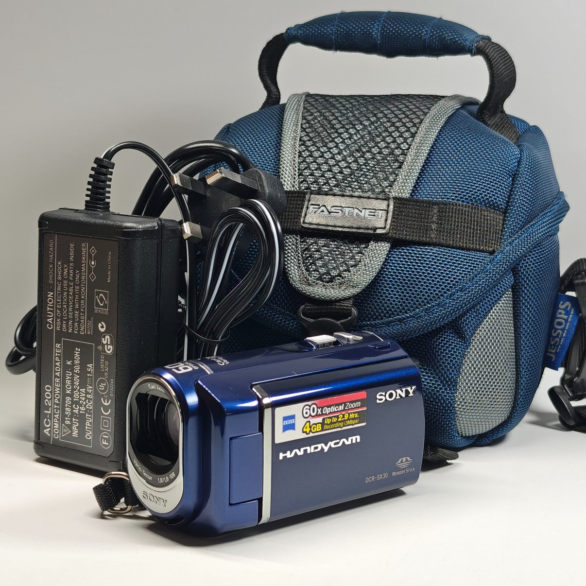 Sony Handycam DCR-SX30E Camcorder Blue 4GB 60x Zoom Compact Video Cam + Charger - Native Sole Cameras