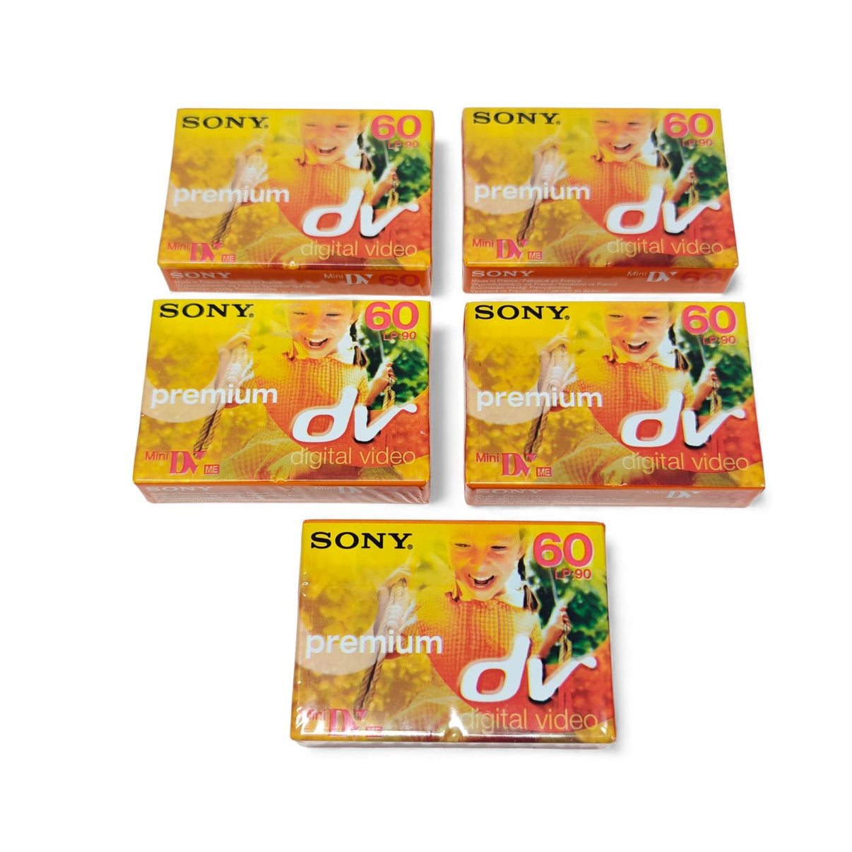 5x Sony MiniDV Video Tape Cassette 60/90 SP LP Premium Job Lot - New - Native Sole Cameras