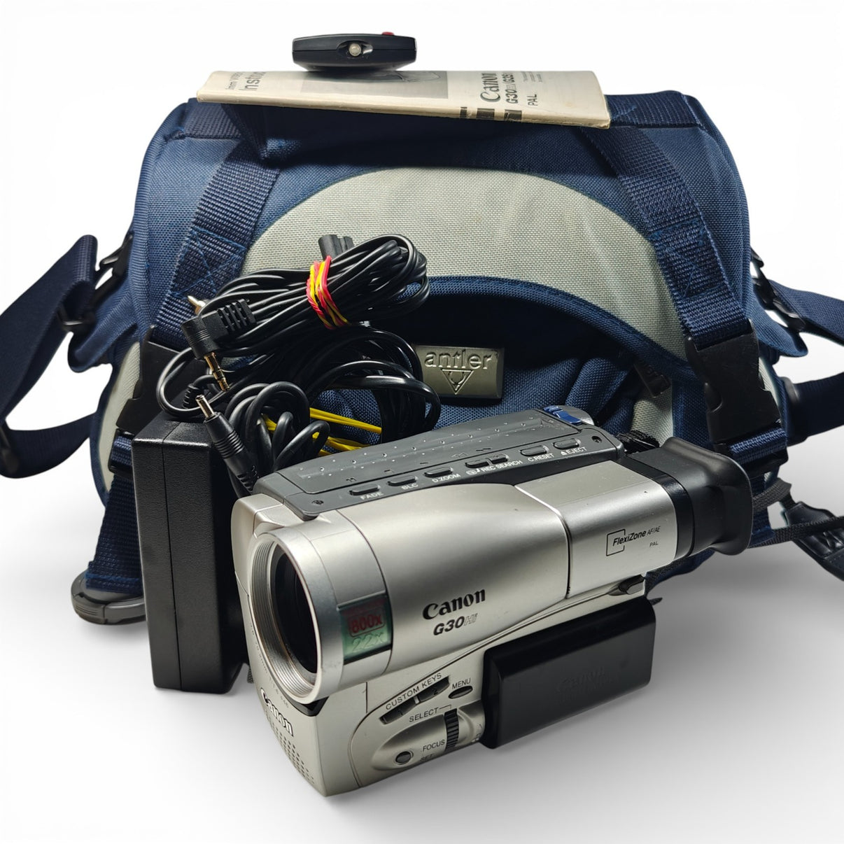 Canon G30Hi Camcorder Silver 22x Zoom 8mm Hi8 Tape Retro Video Camera Bundle - Native Sole Cameras