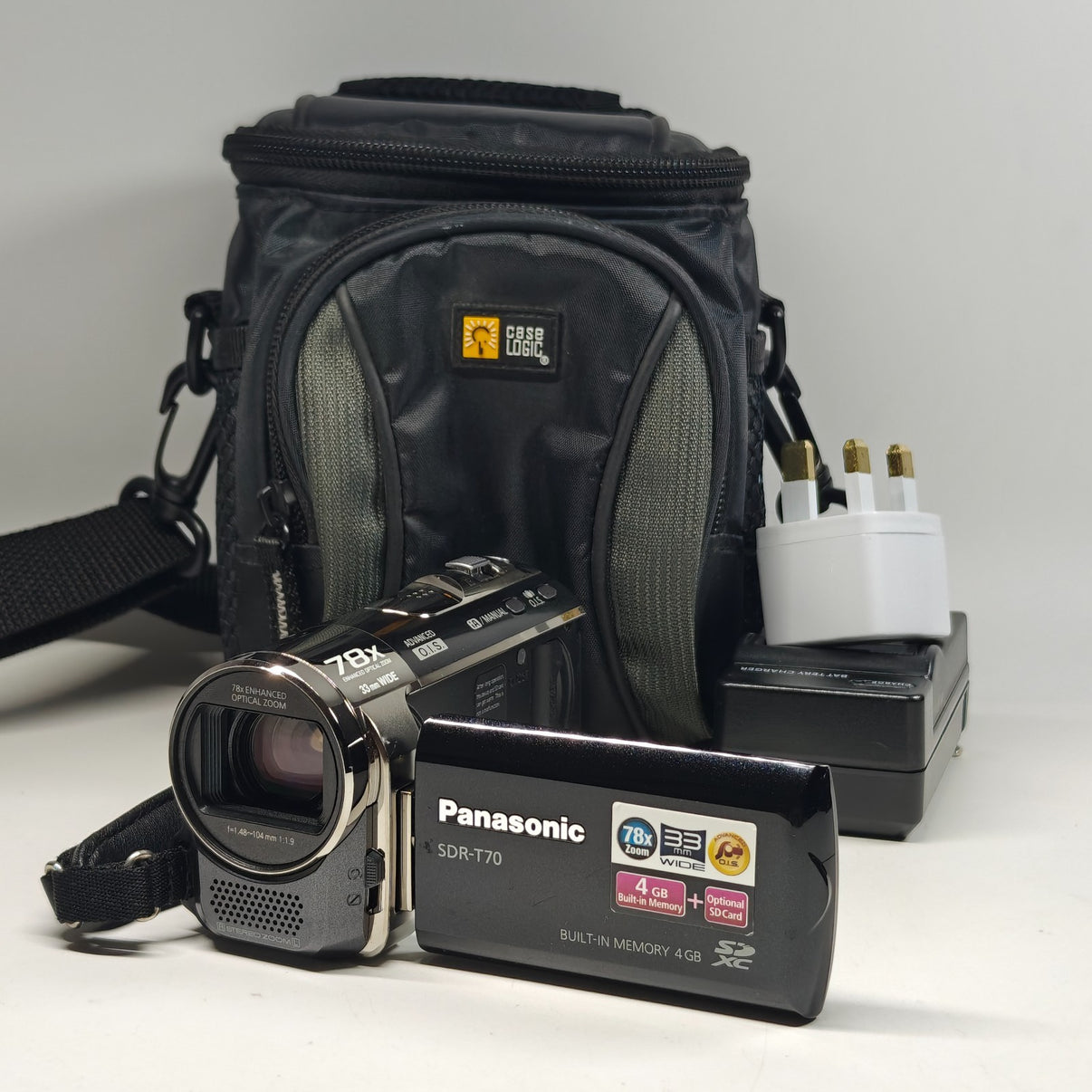 Panasonic SDR-T70 Camcorder Black 78x Zoom O.I.S 4GB Built-in Compact Video Cam - Native Sole Cameras