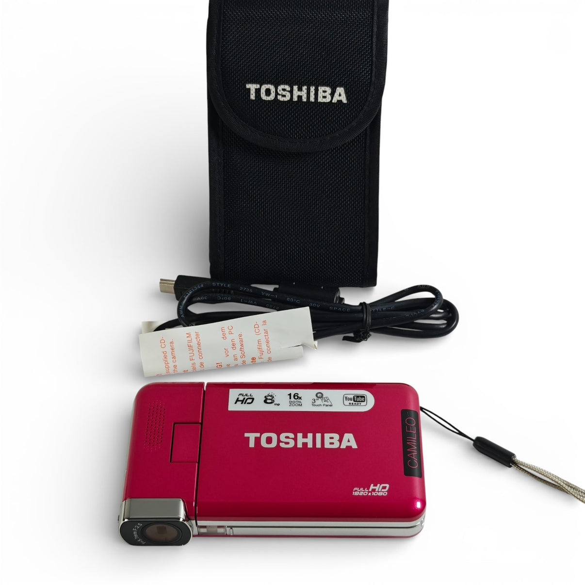 Toshiba Camileo S30 Camcorder Pink Full HD 1080p Video Camera + USB + Case - Native Sole Cameras