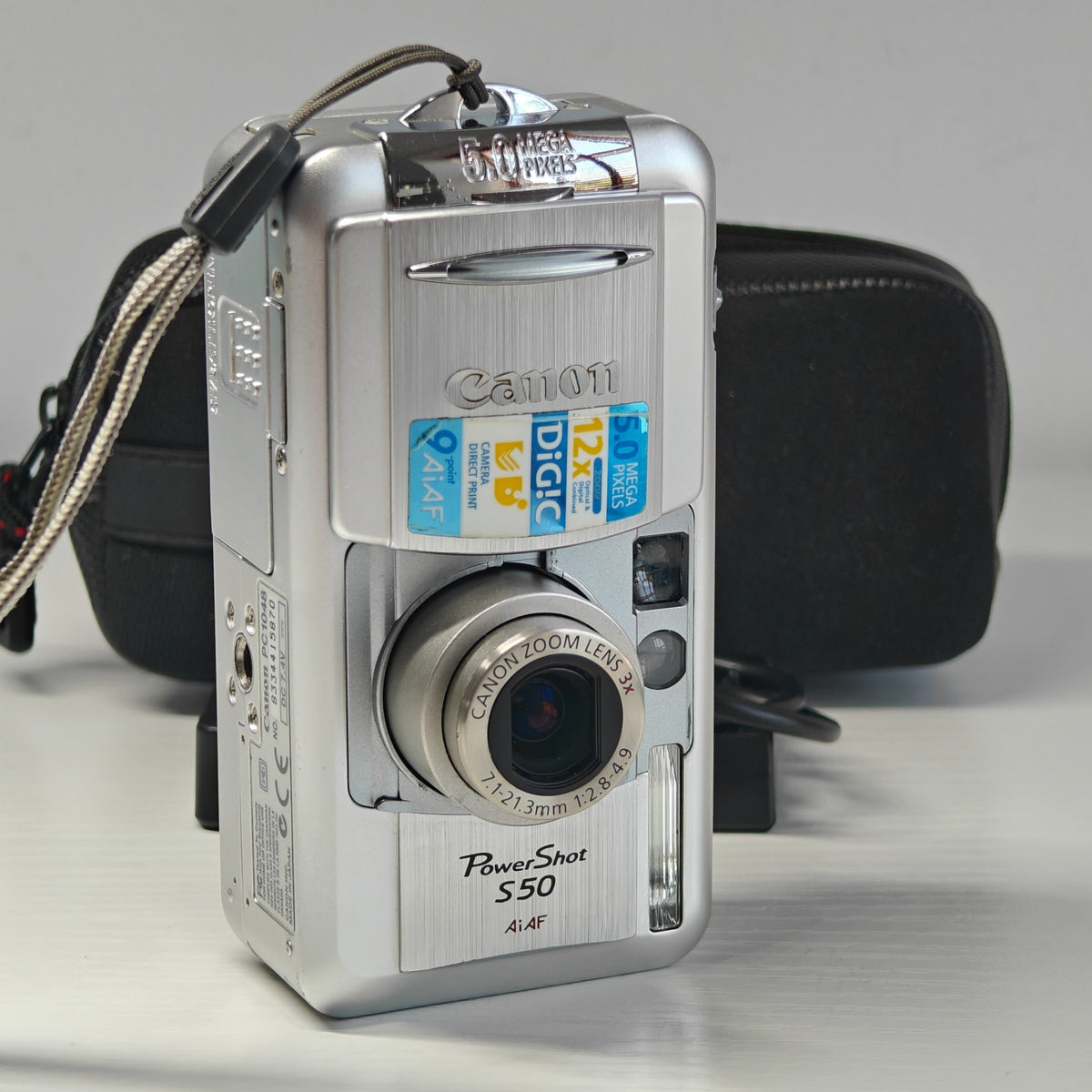 Canon PowerShot S50 Digital Camera Silver 5.0MP 3x Zoom Retro Digicam + Charger - Native Sole Cameras