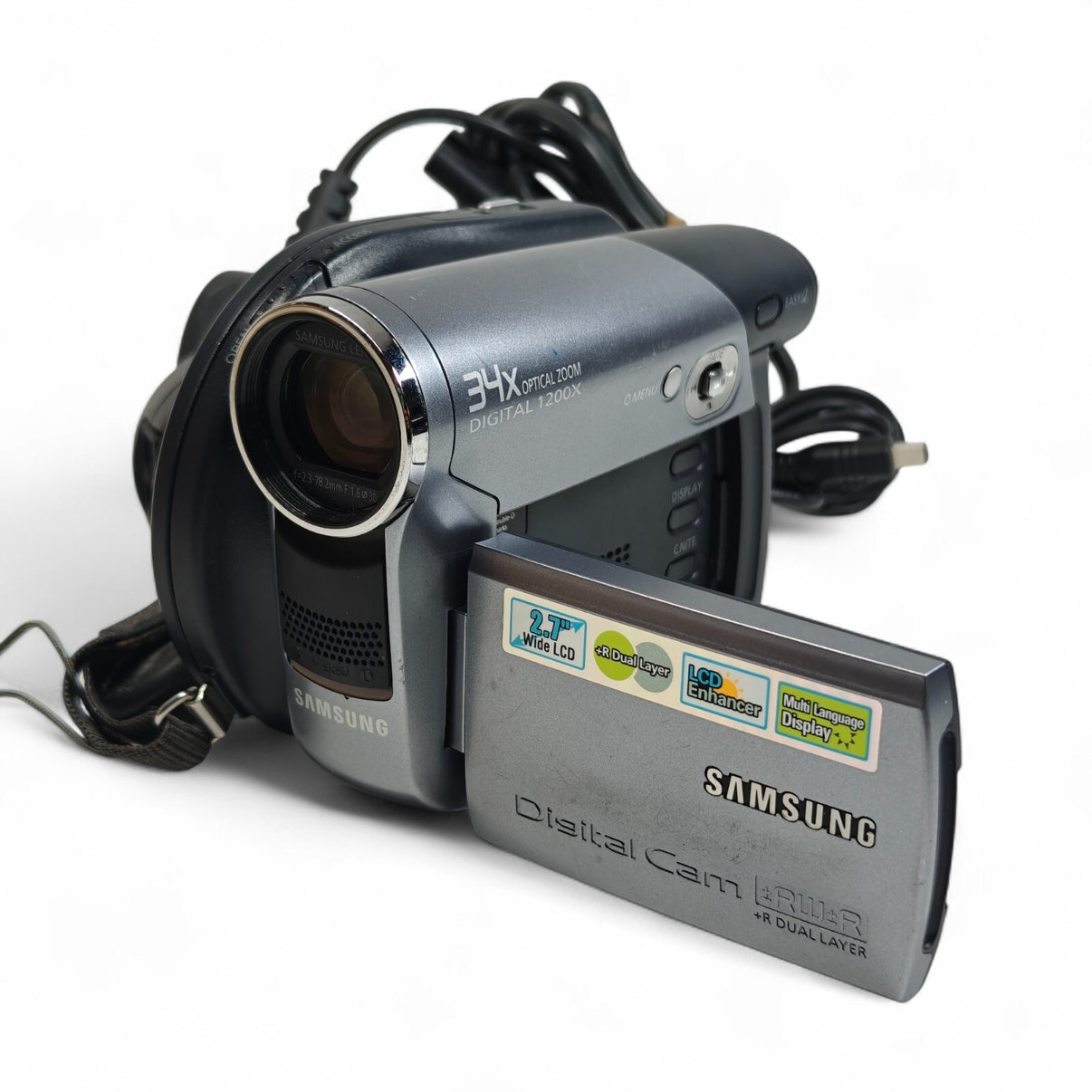 Samsung VP-DC171W Camcorder 34x Zoom Mini 8cm DVD Video Camera, Battery, Charger - Native Sole Cameras