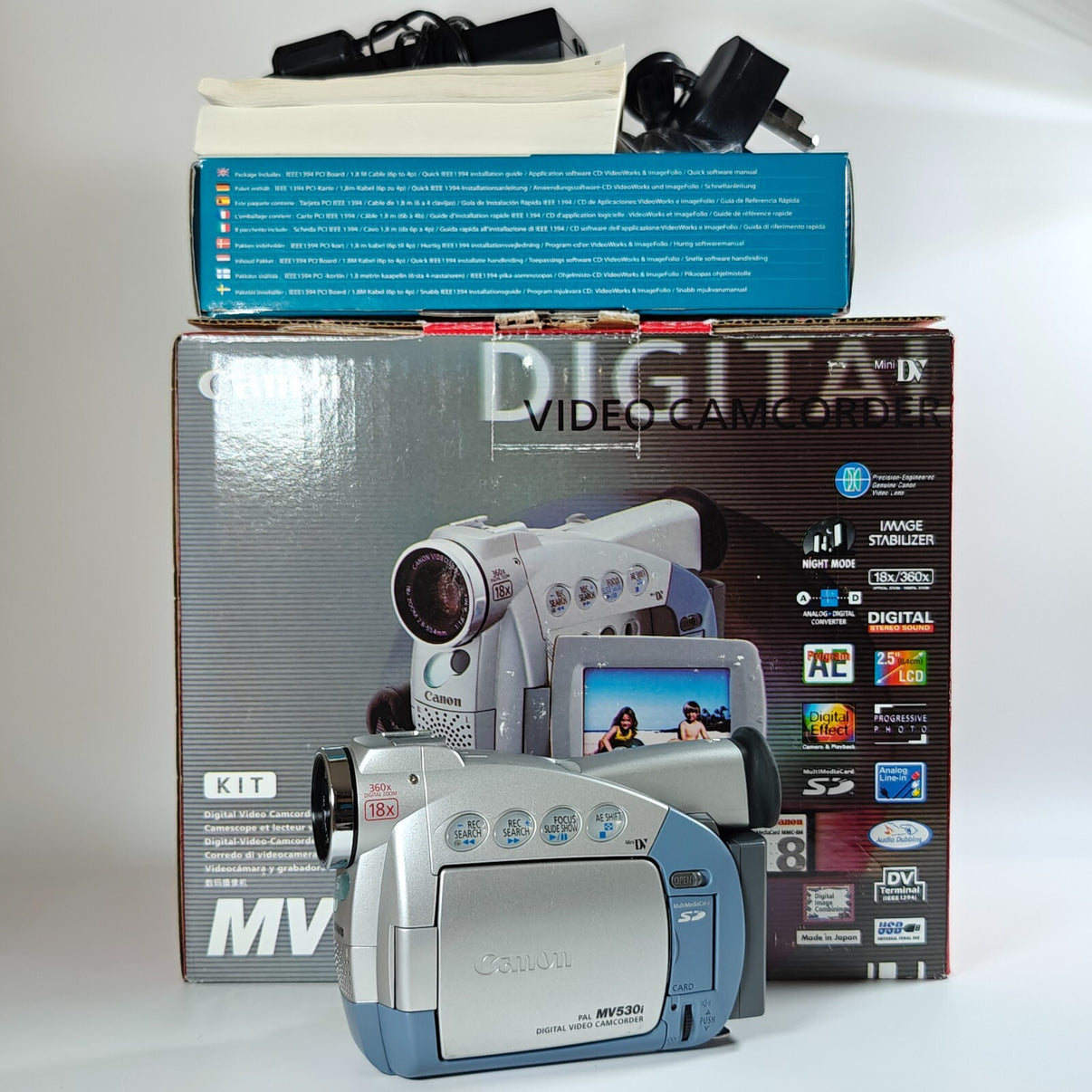 Canon MV530i Camcorder MiniDV Digital Video Camera CCD Sensor 18x Zoom - Boxed.