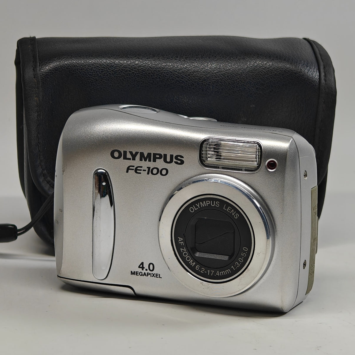 Olympus FE-100 4MP Digital Camera Silver AF 3x Optical Zoom Retro Digicam + Case - Native Sole Cameras