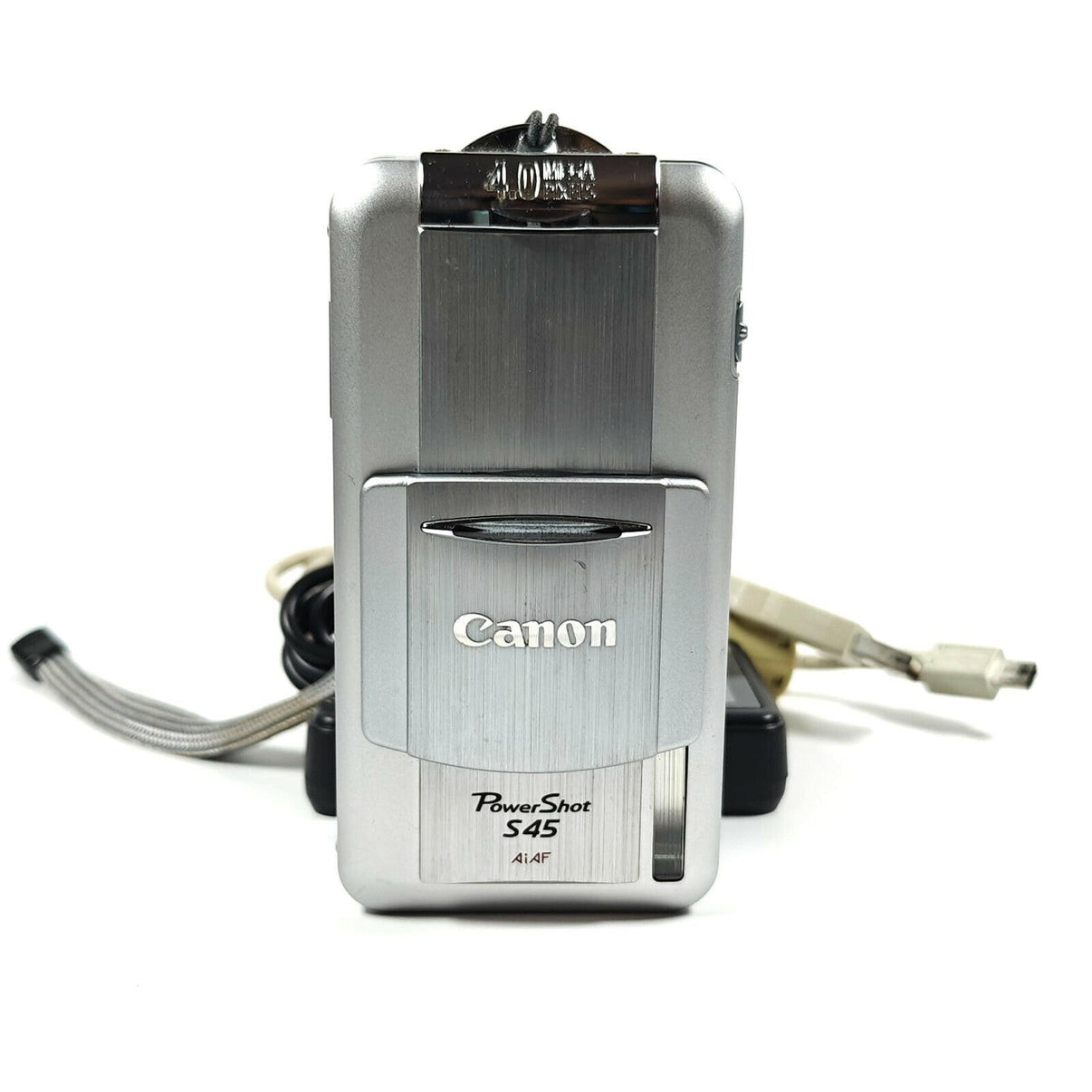 Canon PowerShot S45 Digital Camera 4.0MP Retro Compact Silver, Charger, USB - Native Sole Cameras