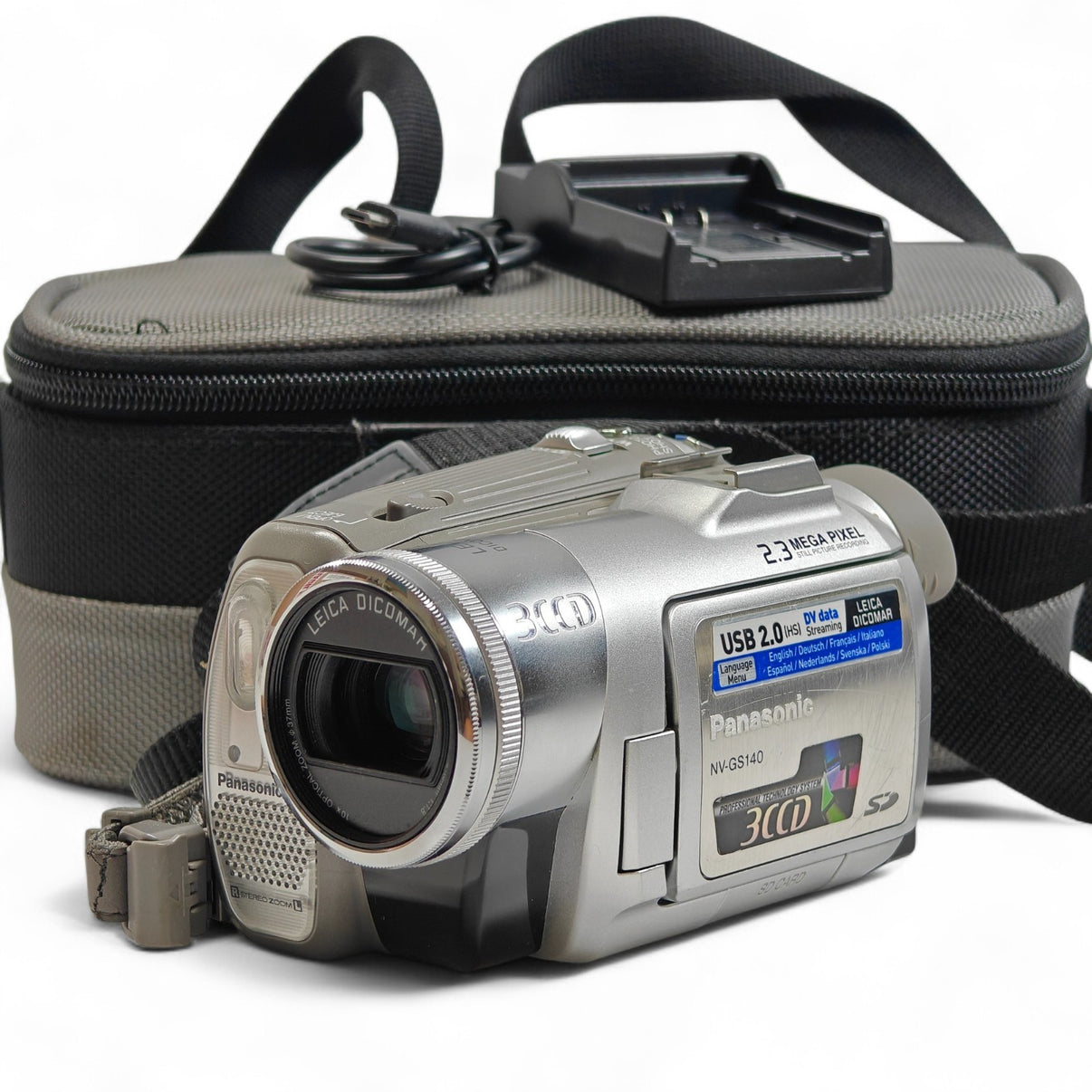 Panasonic NV-GS140 Camcorder MiniDV Leica Lens Video Tape Camera, Charger, Bag.