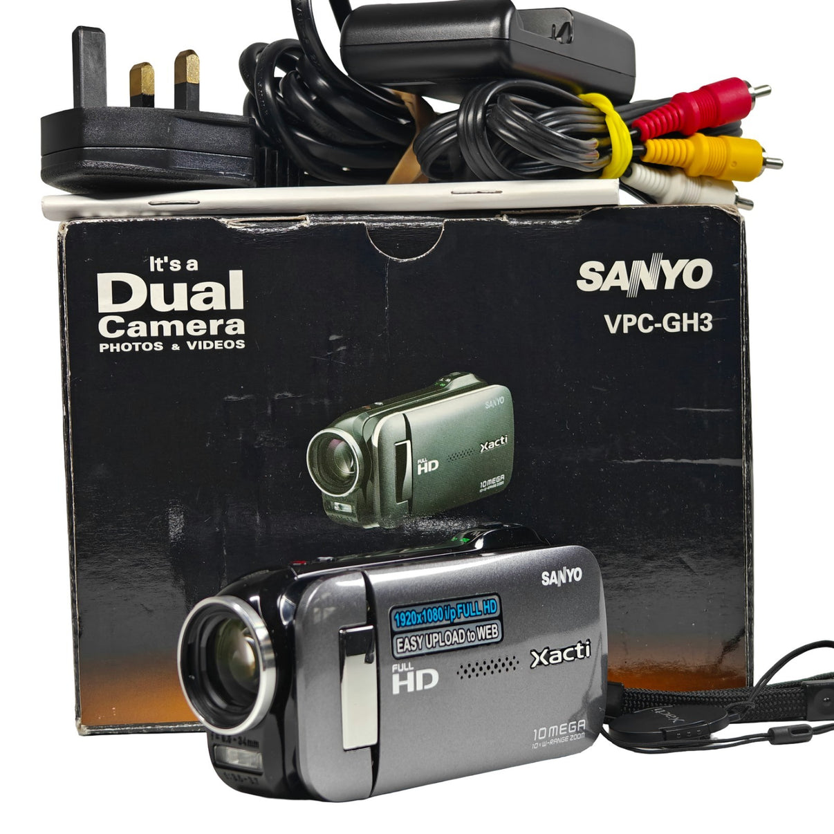 Sanyo Xacti VPC-GH3 Camcorder 1080p HD 10MP 10x Zoom Compact Video Cam - Boxed - Native Sole Cameras