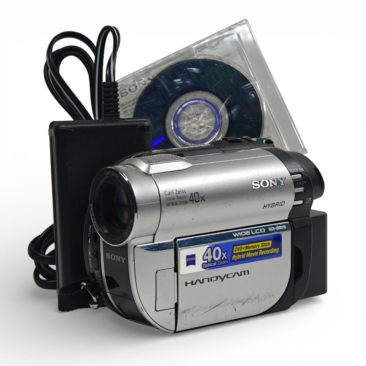 Sony Handycam DCR-DVD110 Camcorder NightShot 40x Zoom Video Camera Bundle - Native Sole Cameras