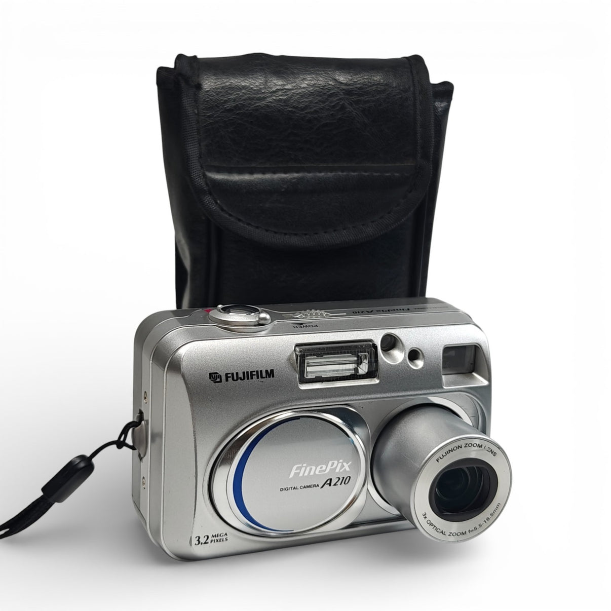 Fujifilm FinePix A210 3.2MP Digital Camera Silver 3x Zoom Retro Digicam + Case - Native Sole Cameras