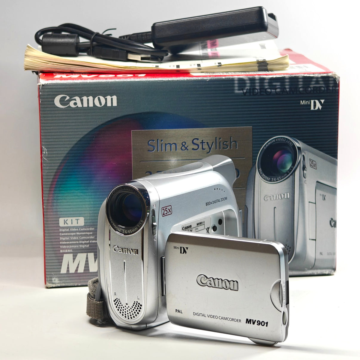 Canon MV901 Camcorder MiniDV 25x Zoom Silver Video Camera + Charger | Boxed - Native Sole Cameras