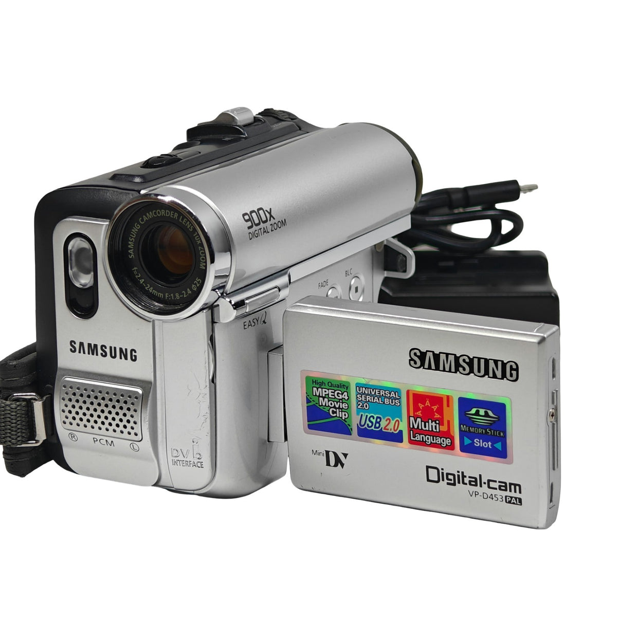 Samsung VP-D453 Camcorder MiniDV Tape Digital Cam 900x Zoom 2.5" LCD + Charger - Native Sole Cameras