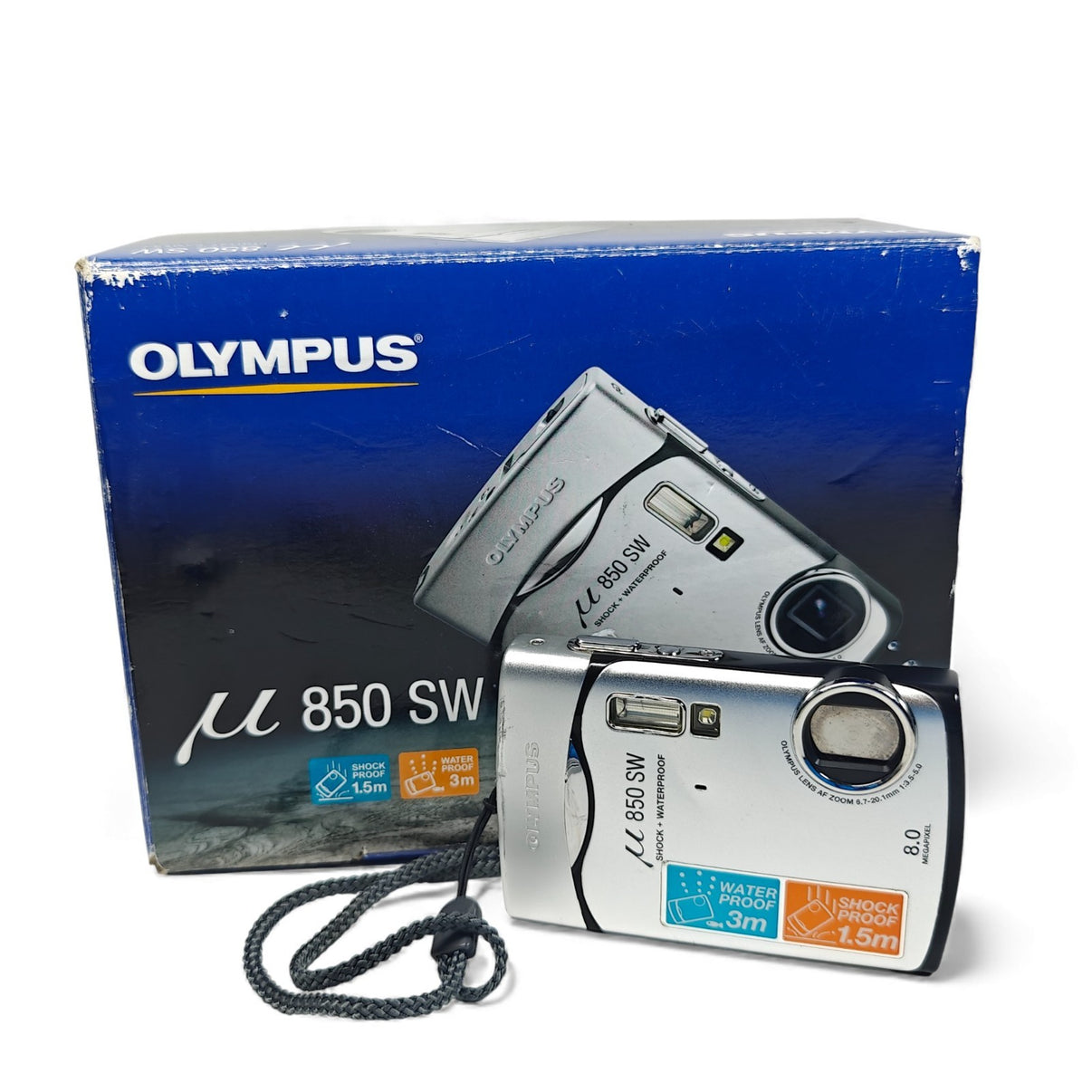 Olympus µ 850 SW 8.0MP Digital Camera Silver Waterproof Digicam - Boxed - Native Sole Cameras