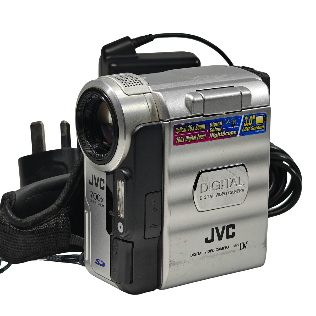 JVC GR-DX95 MiniDV Tape Camcorder Silver 16x Optical Zoom 3" Screen + Charger - Native Sole Cameras