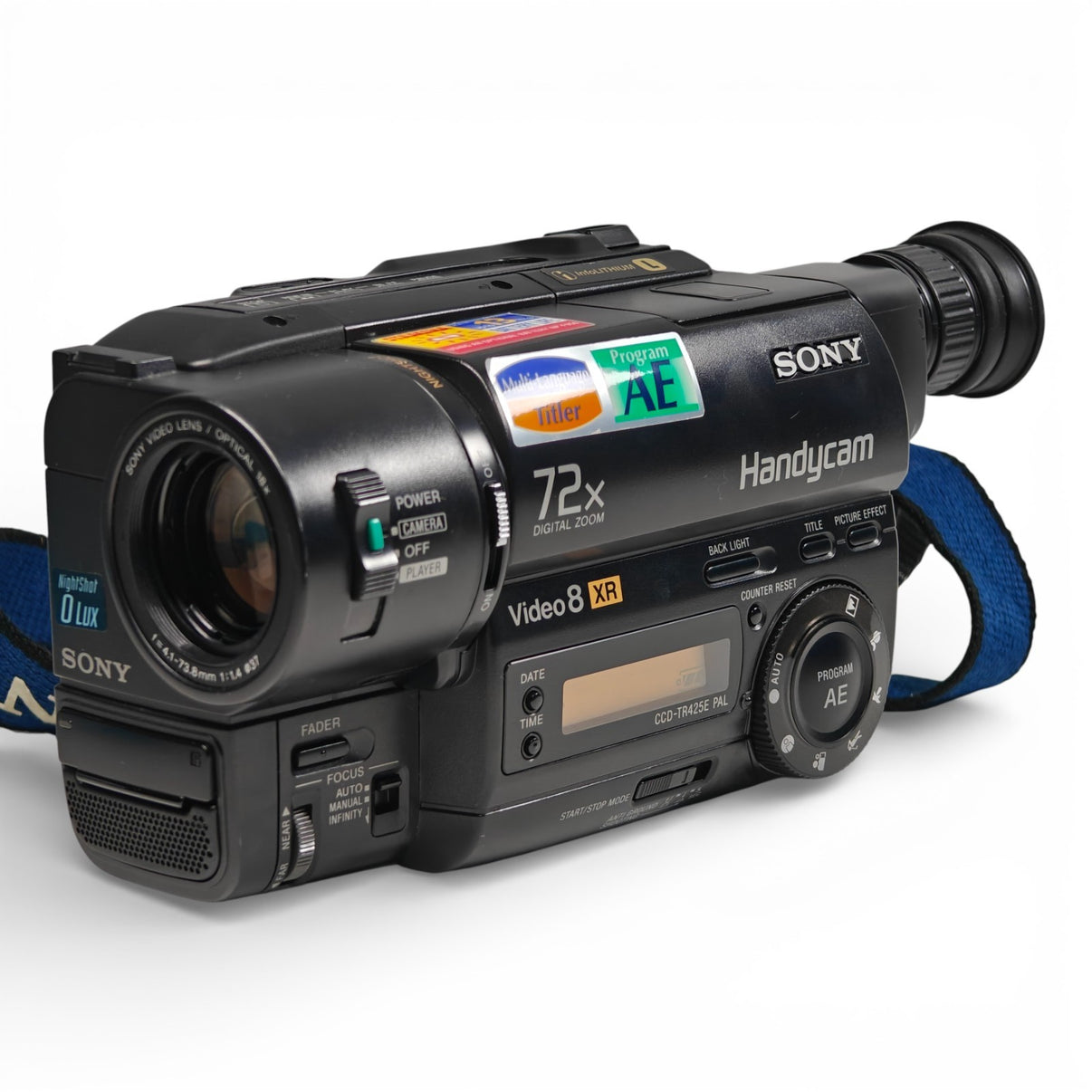 Sony Handycam CCD-TR425E Video8 XR Tape Camcorder NightShot 72x Zoom + Charger - Native Sole Cameras