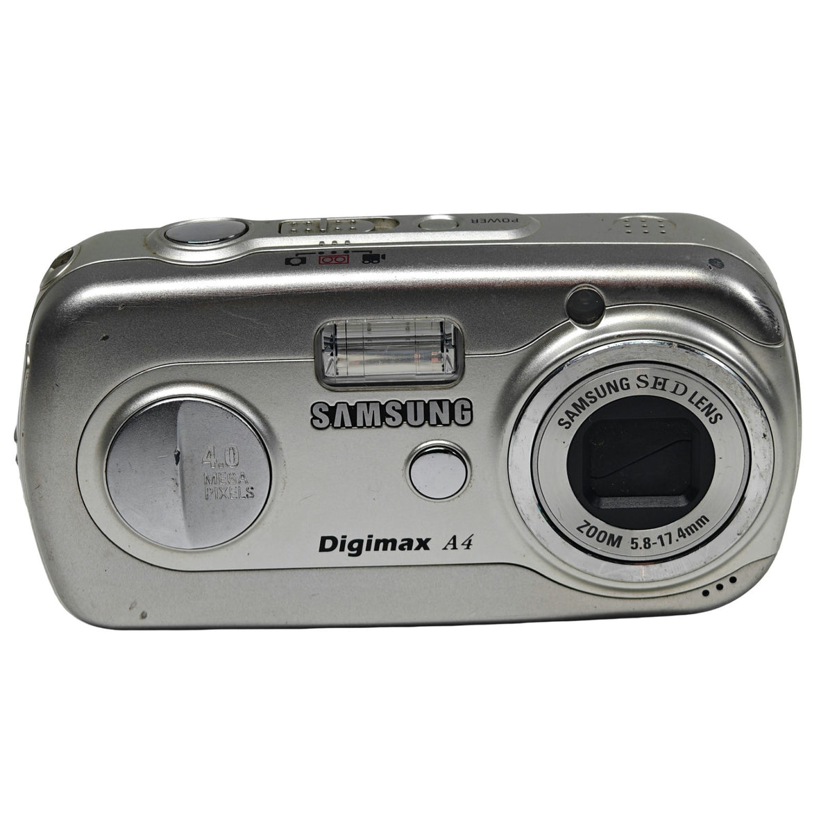 Samsung Digimax A4 Compact Digital Camera Silver 4.0MP 3x Zoom Retro Digicam - Native Sole Cameras