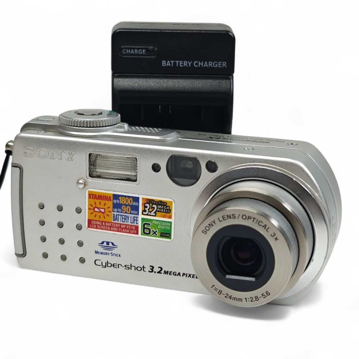 Sony Cyber-shot DSC-P5 3.2MP Digital Camera (Silver) Compact Retro + Charger - Native Sole Cameras