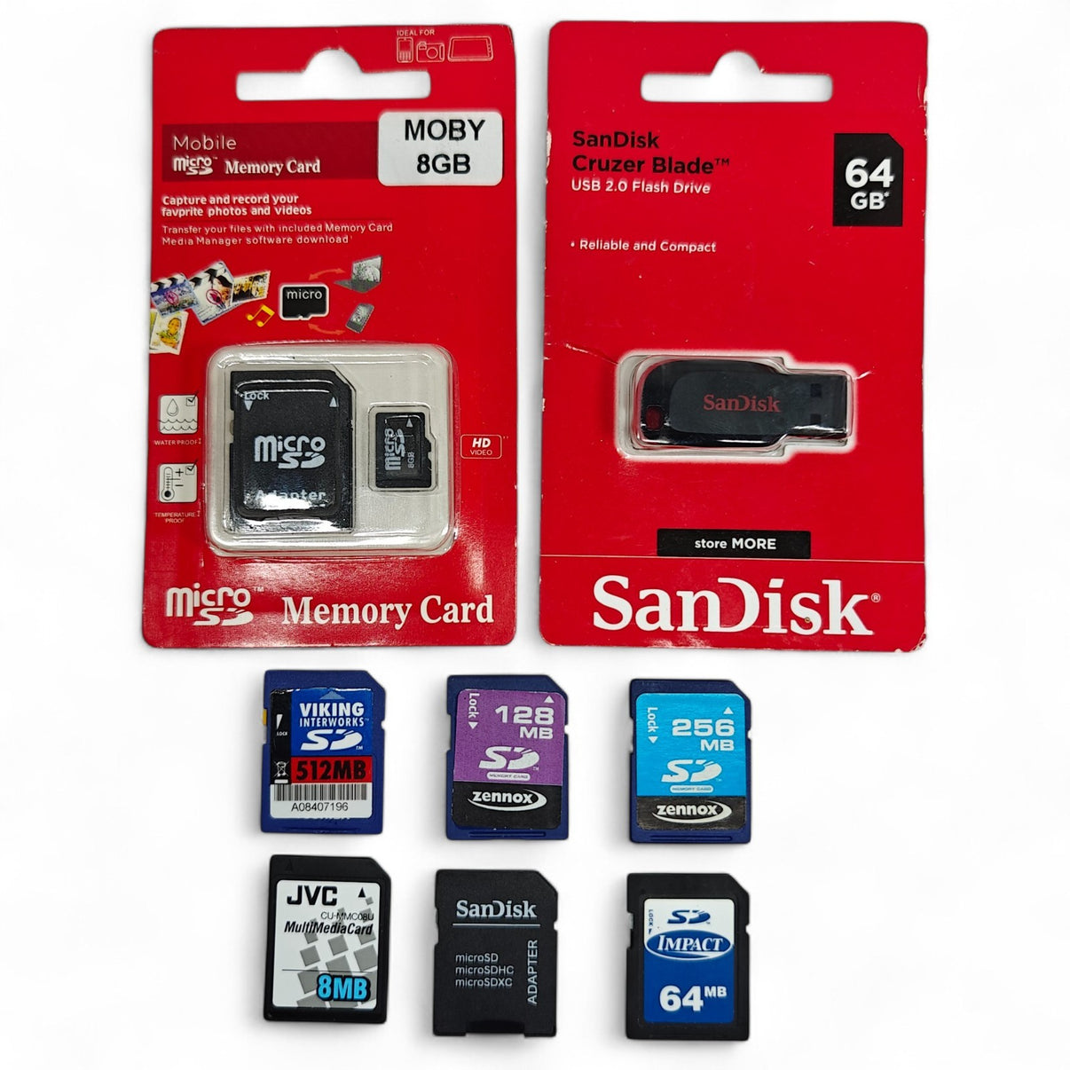 8x SD MicroSD Card, SanDisk USB Flash Drive, Memory Storage Job Lot | New + Used.