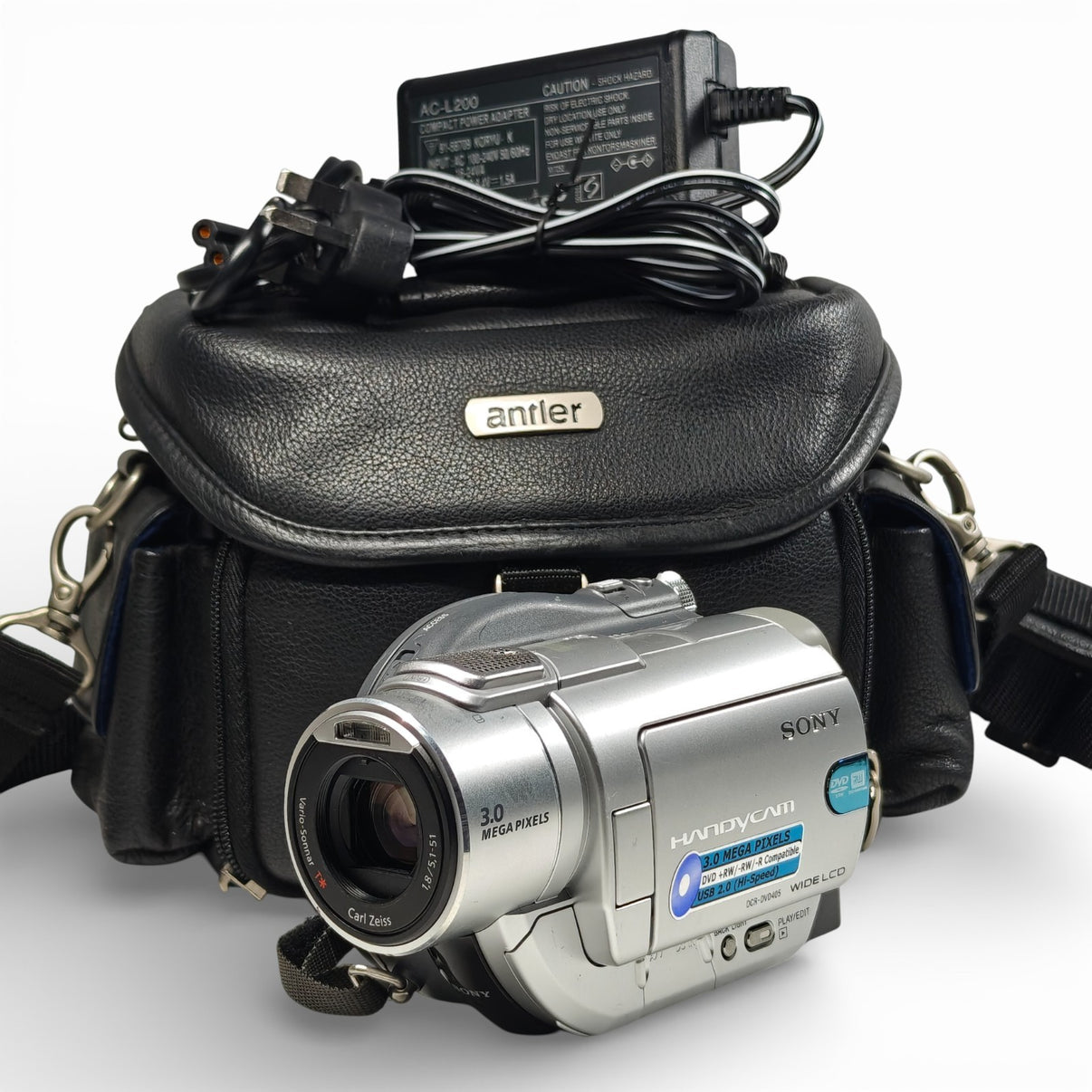 Sony Handycam DCR-DVD405E Camcorder 3.0MP 10x Night Vision Video + Charger + Bag - Native Sole Cameras