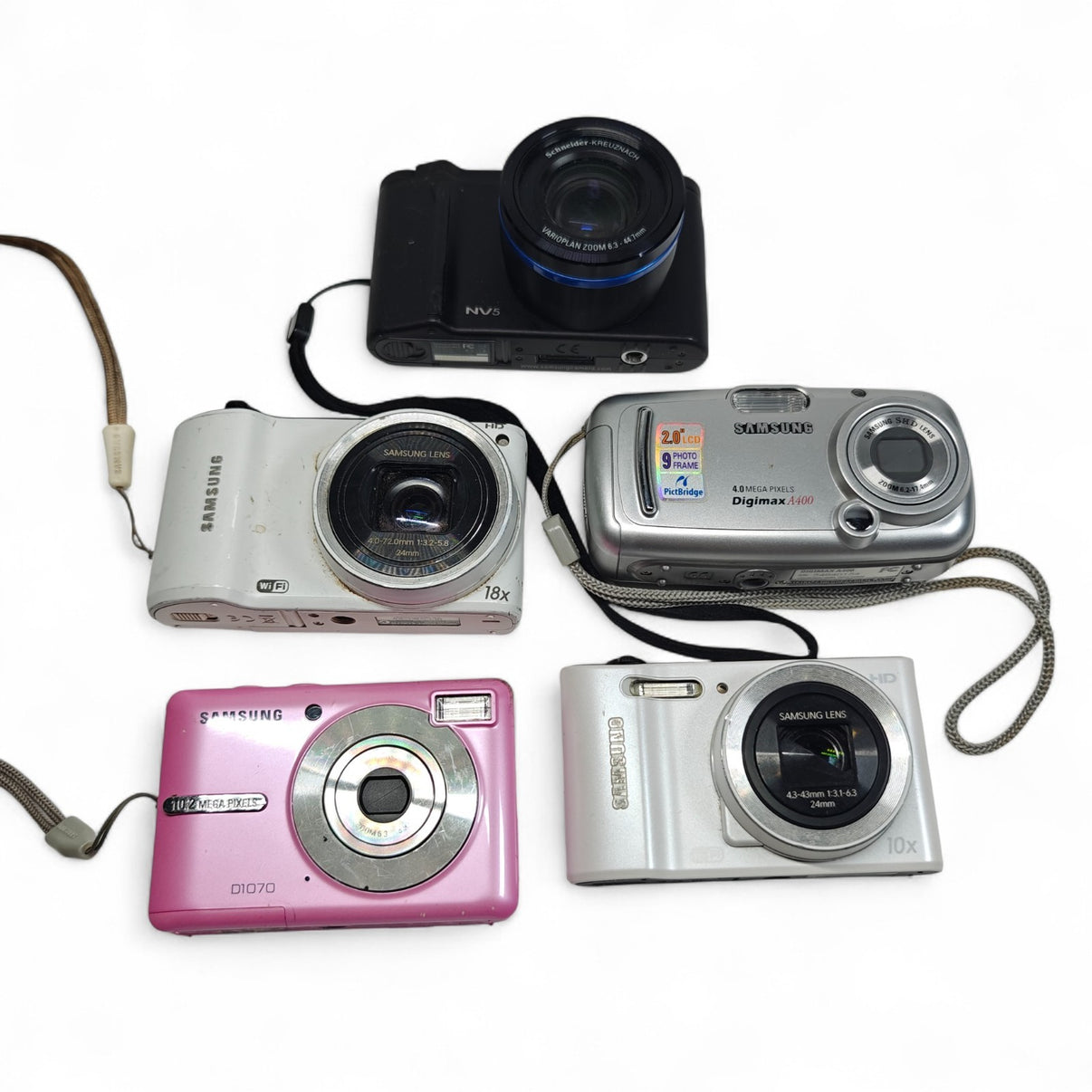 5x Samsung Digital Cameras Job Lot - WB200F WB30F NV5 A400 D1070 - Native Sole Cameras