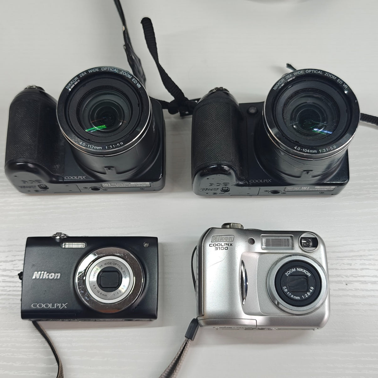 4x Nikon Digital Cameras Job Lot - COOLPIX S2500, L330, L340, 3100 - Native Sole Cameras