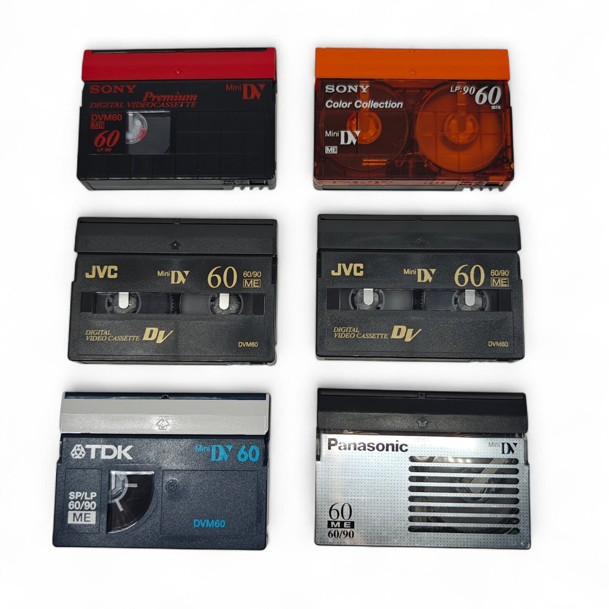 6x MiniDV Video Tape Cassette 60/90 Sony JVC Panasonic TDK - Job Lot - Native Sole Cameras