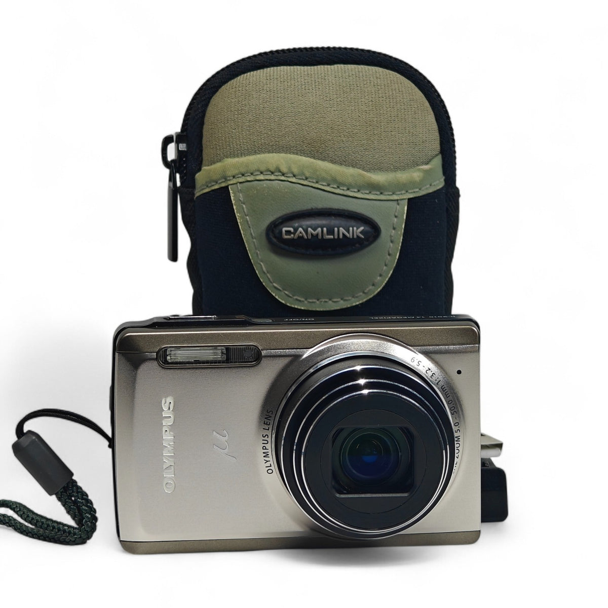 Olympus µ 9010 14.0MP Digital Camera Silver 10x Wide Optical Zoom 5-50mm + Case - Native Sole Cameras