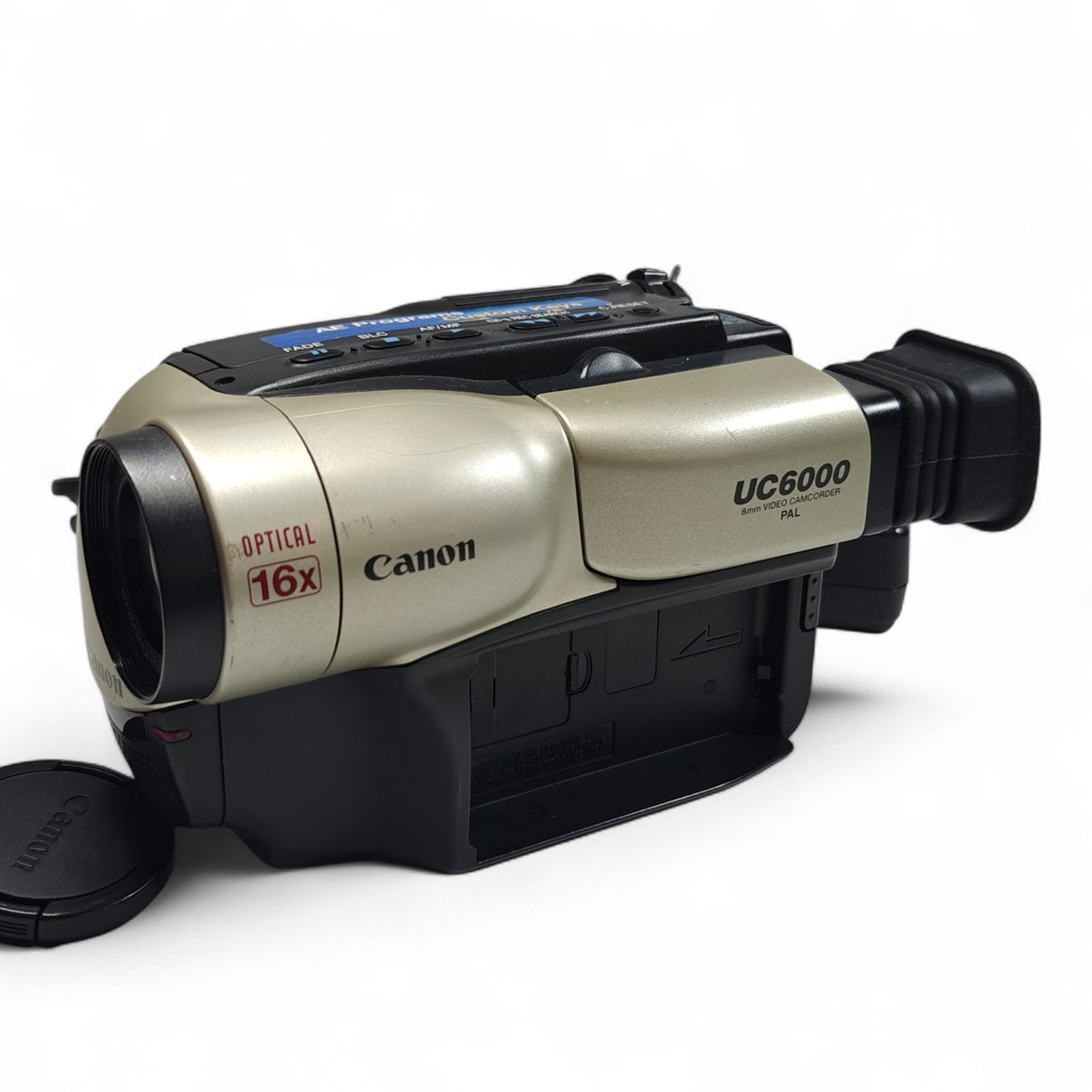 Canon UC6000 Camcorder Silver 16x Zoom 8mm Video Camera, Charger, Wired Battery.