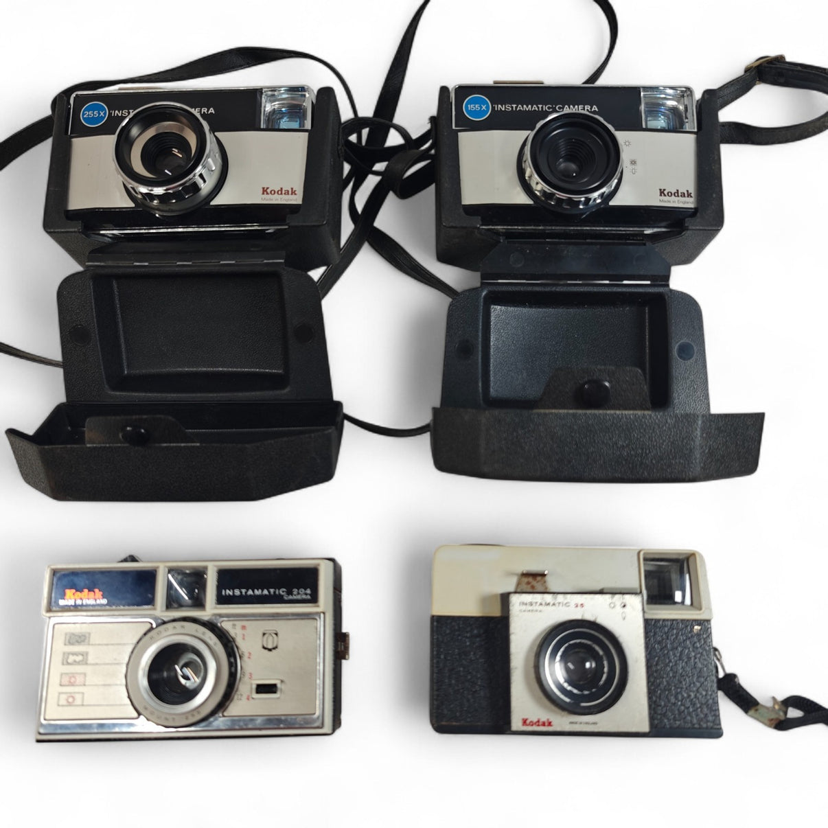 4x Kodak Instamatic Film Cameras Vintage Job Lot Instamatic 204, 255x, 25, 155X - Native Sole Cameras