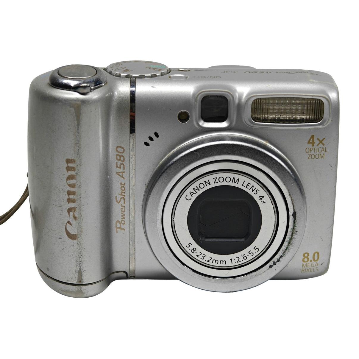 Canon PowerShot A580 8.0MP Digital Camera Silver 4x Optical Zoom Retro Digicam - Native Sole Cameras