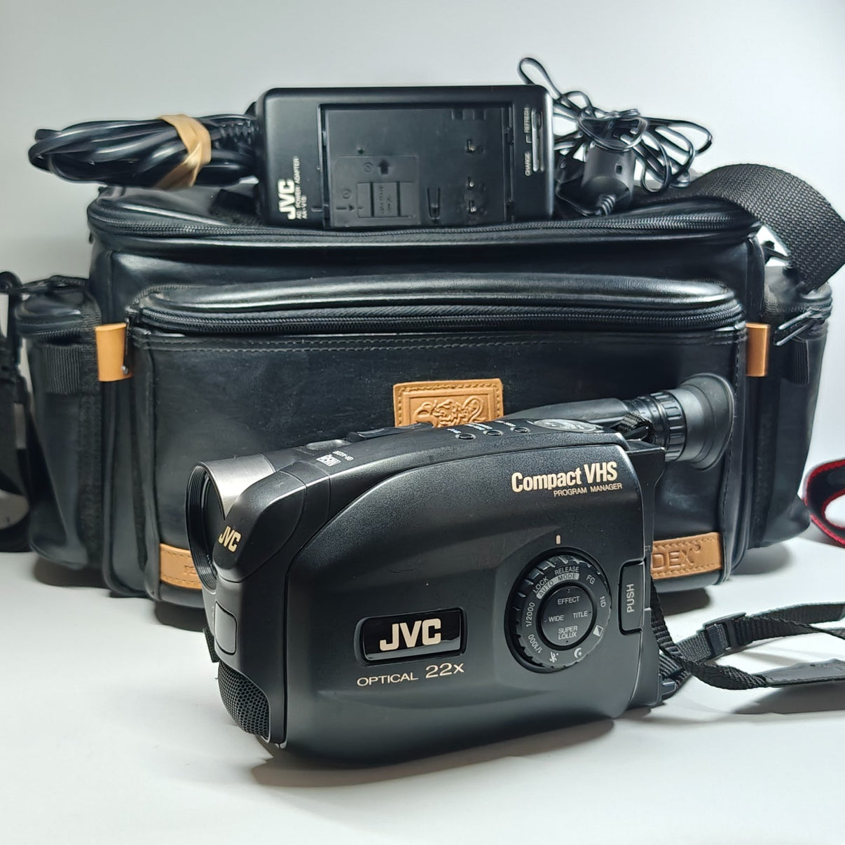 JVC GR-AX280E Camcorder VHSC Tape Analogue 22x Zoom 90s Video Cam, Bag, Charger - Native Sole Cameras