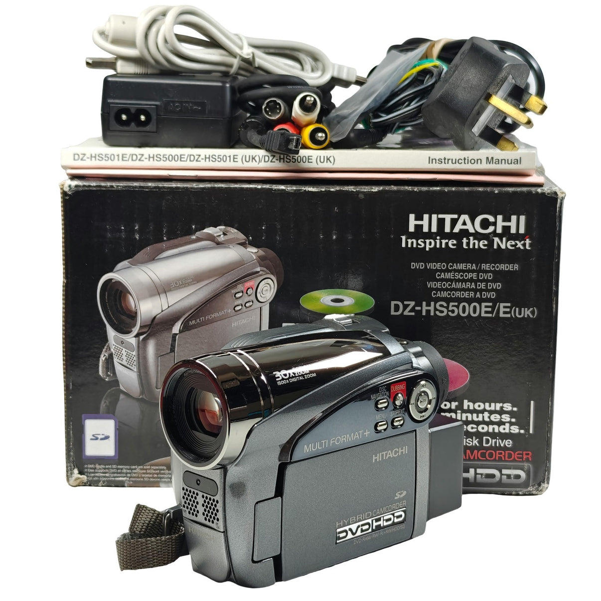 Hitachi DZ-HS500E Camcorder 30GB HDD & DVD Hybrid 30x Zoom Video Camera - Boxed - Native Sole Cameras