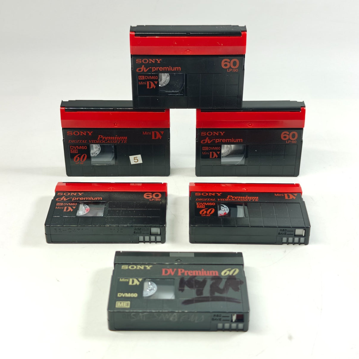 6x Sony MiniDV Video Cassette Tape 60/90 DVM60 | Untested Mystery Job Lot - Native Sole Cameras