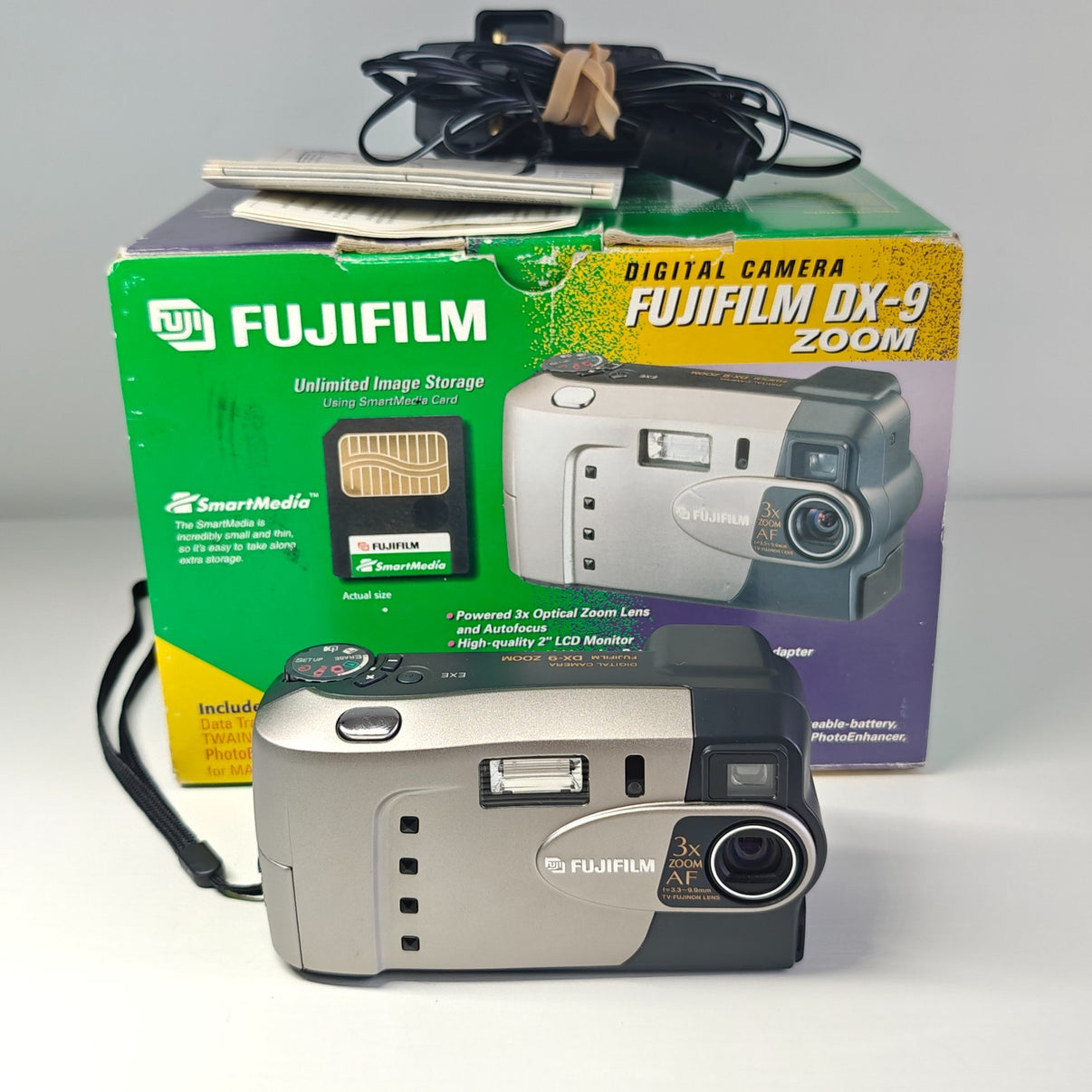 Fujifilm DX-9 Digital Camera Silver 0.35MP Rare Retro 1998 Digicam - Boxed - Native Sole Cameras